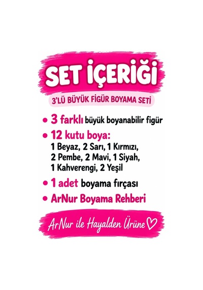 3'lü Unicorn Ve At Taş Boyama Seti