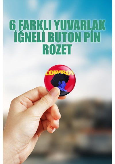 Cowboy Bebop Çanta Süsü Rozet İğneli Buton Rozet Seti 6 Adet Çok Renkli