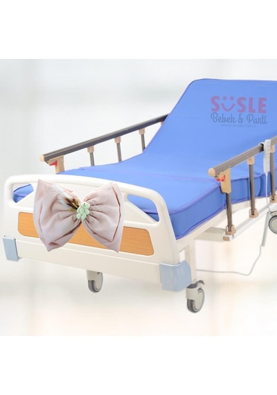 Anne Yatak Ucu Fiyonk. Kuru Çiçekli Pudra Renk Pudra