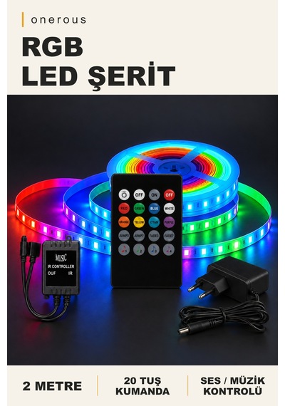 Onerous 2 M Rgb Led Şerit, Müzik Kontrollü, 20 Onr-947873145