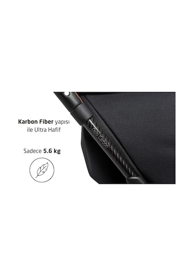 Maxi-Cosi Oslo Carbon 5,6 kg Ultra Hafif Premium Kabin Boy Bebek Arabası Essential Black Sport
