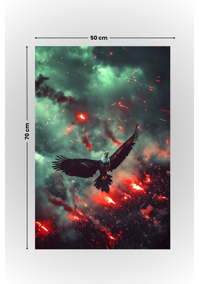 Alevlerin Kartalı, Kartal Posteri, Premium Baskı Poster, Taraftar Posteri, Hediyelik Ürün Önerisi