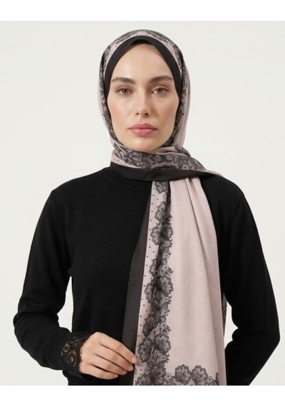Bushu Dantel Pamuk Şal ekru