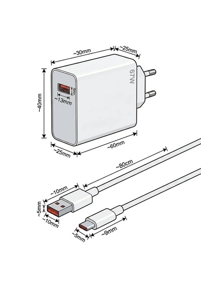 67w Hızlı Şarj Adaptörü Usb To Type-c Pd Destekli, Akıllı Hızlı Şarj Başlığı, Güvenli Güç Adaptörü 4801