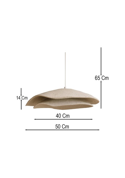 Karbon Beton Avize Tekli Sarkıt Modern Tavan Aydınlatma, E27 Duy, 50 65 Cm, 65 Cm Yükseklik Marvante Handmade Diğer