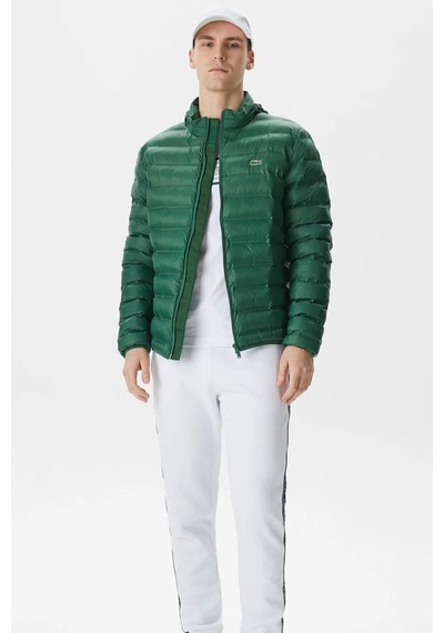 Lacoste Synthetic Fill Jacket Gizlenebilir Kapişonlu Şişme Erkek Mont Yeşil Yeşil