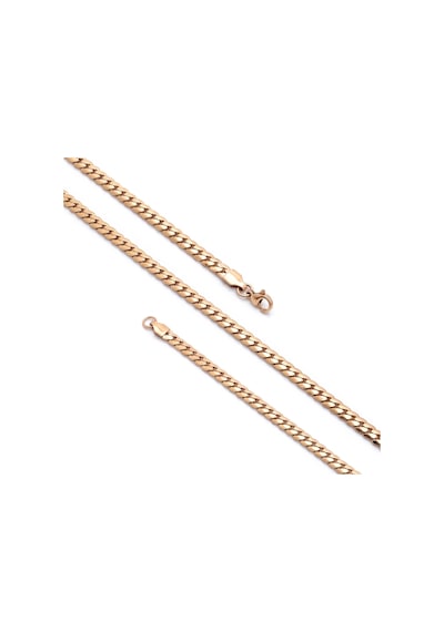 Premium Parlak Ve Şık Ezme Balık Sırtı Erkek Çelik Kolye 5x2mm 55cm 3183eck039 - Gold Renk Altın