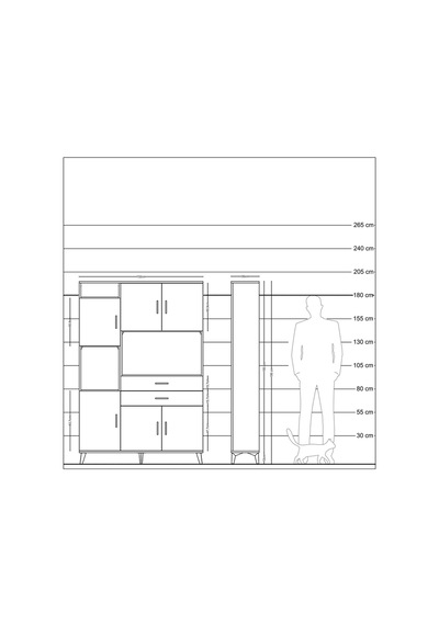 Arges Dolap 8 Raflı 2 Çekmeceli 6 Kapaklı 132x30x195 Çam-antrasit/antrasit Antrasıt/antrasıt Arges Dolap 8 Raflı 2 Çekmeceli 6 Kapaklı 132x30x195 Çam-antrasit/antrasit Antrasıt/antrasıt