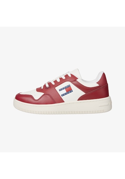 Tommy Hilfiger Jeans Cupsole Leather Kadın Kırmızı Spor Ayakkabı En0en02505 Kırmızı