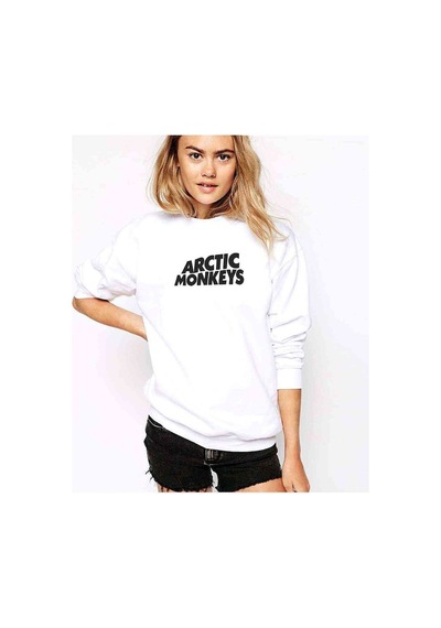 Arctic Monkeys Baskılı Beyaz Kadın Sweatshirt (534611215)