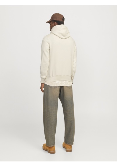 Jack & Jones Jack Jones Original Yazılı Erkek Kapüşonlu Sweatshirt 12270541 Krem