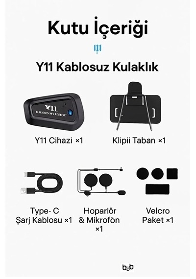 Y11 Kulaklık Mikrofonlu Motosiklet Kulaklığı İntercom 5.3