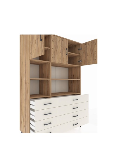 Hyperion Dolap 8 Raflı 8 Çekmeceli 3 Kapaklı 132x44x195 Çam-çam/aytaşı Atlas Çam/aytası - Atlas Çam Hyperion Dolap 8 Raflı 8 Çekmeceli 3 Kapaklı 132x44x195 Çam-çam/aytaşı Atlas Çam/aytası - Atlas Çam