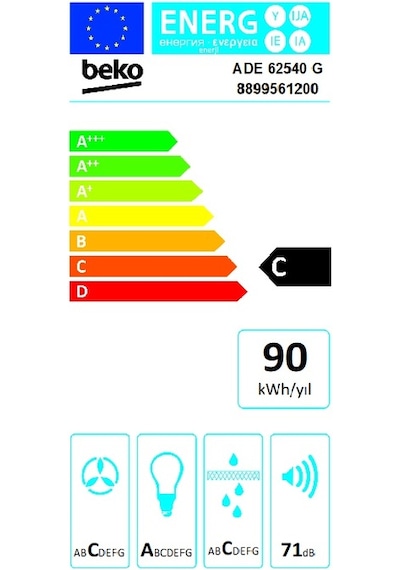 Beko ADE 62540 B 60 CM Duvar Tipi Davlumbaz