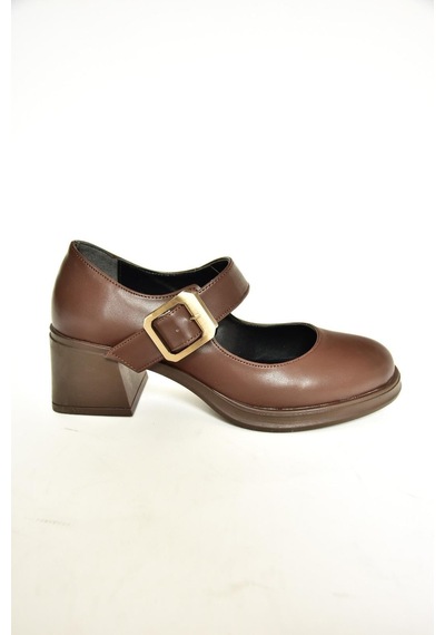 Fox Shoes T820236009 Kahverengi Kalın Topuklu Kadın Ayakkabı Kahverengi