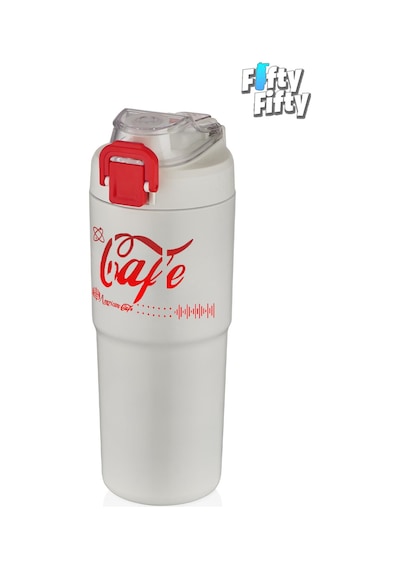 Vagonlife 2'li Çelik Termos-kahve Bardağı Seti 750ml Çift Kullanım Termos//450ml Mug Kahve Bardağı Beyaz