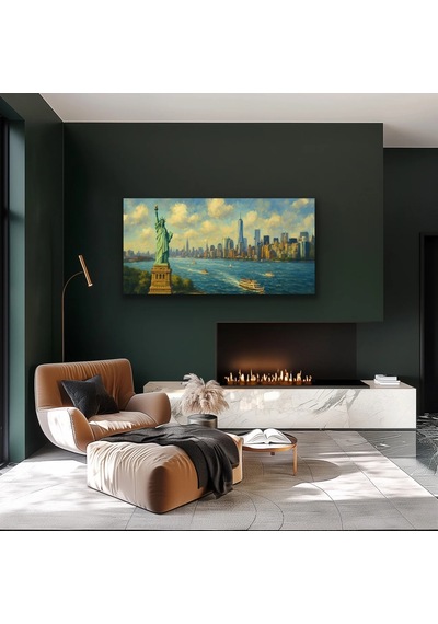 Özgürlük Heykeli Kanvas Tablo 60x120cm Çok Renkli