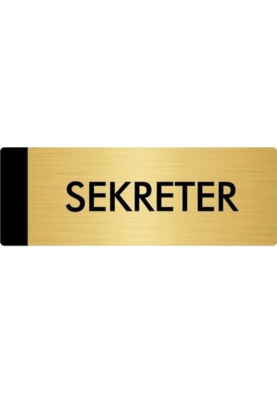 Metal Yönlendirme Levhası, Departman Kapı Isimliği Sekreter 5x20 Cm Altın Renk