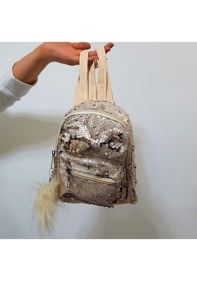 Fiyra Crn Krem Pullu Kız Çocuk Sırt Çantası 16cmx20cmx10cm Krem