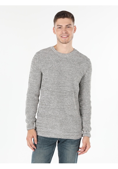 Colin's Colins Slim Fit Bisiklet Yaka Dar Kesim Bej Erkek Kazak Cl1059927 Bej