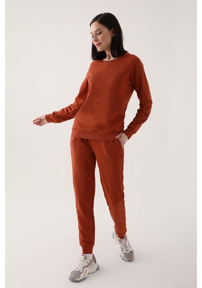 Arnetta Simple Style Koyu Kahverengi Kadın Eşofman Takımı Kahverengi