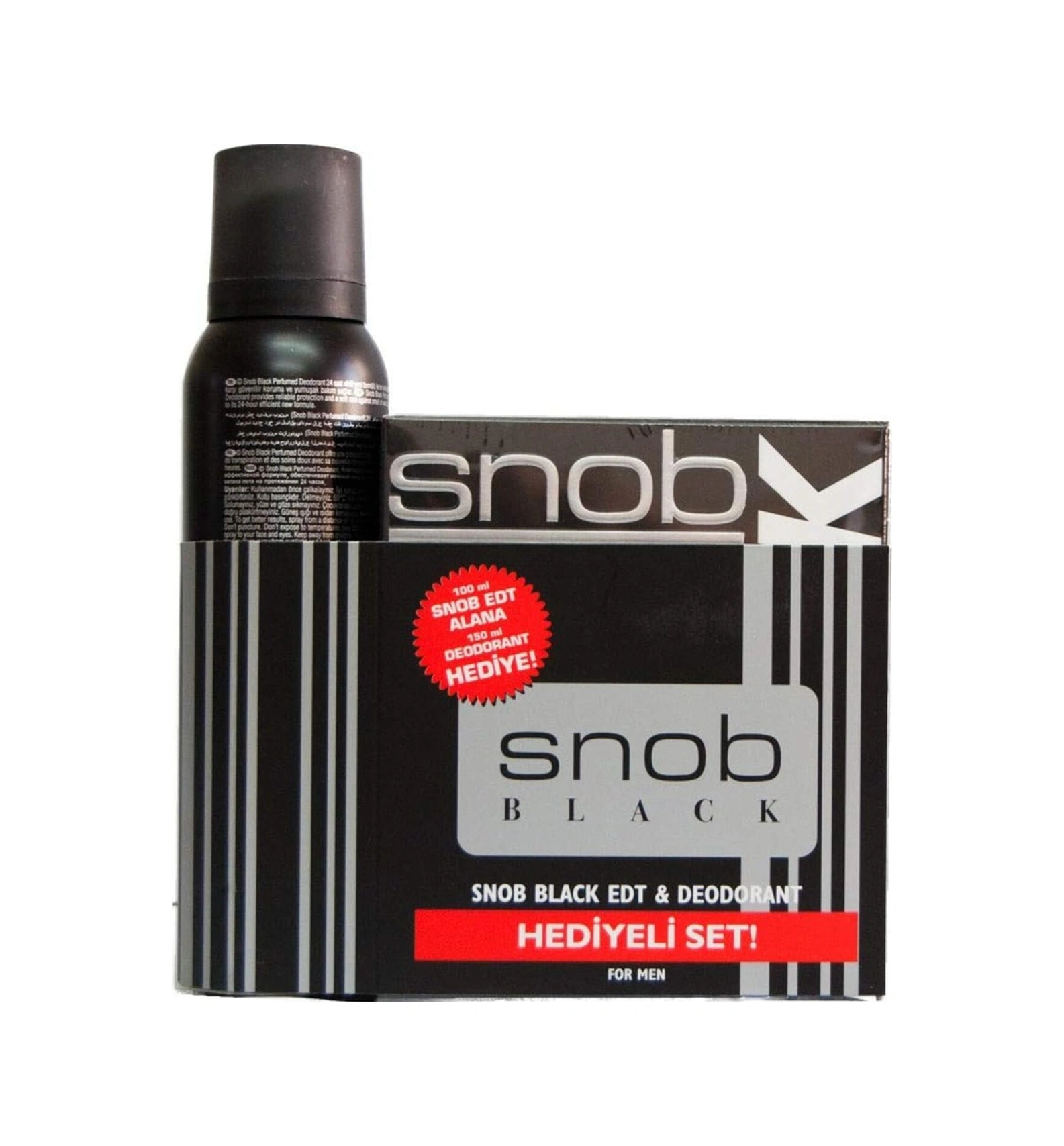 Snob Black Edt + Perfumed Deodorant - Hediyeli Set 100 Ml. + 150 Ml. Diğer