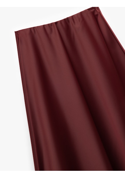 Koton Standart Bel Kloş Midi Boy Saten Etek Bordo 6wak70043uw Bordo Koton Standart Bel Kloş Midi Boy Saten Etek Bordo 6wak70043uw Bordo