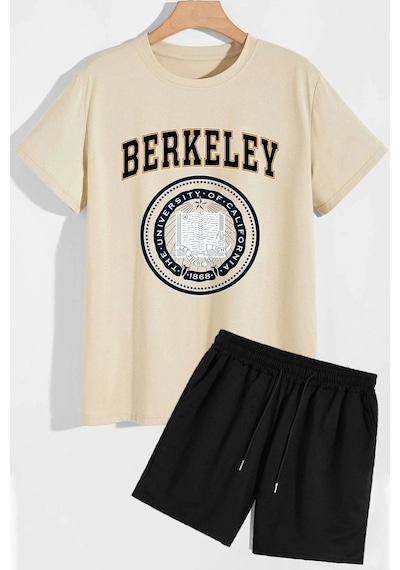 Uyguntarz Berkeley Şort T-shirt Eşofman Takımı Gri