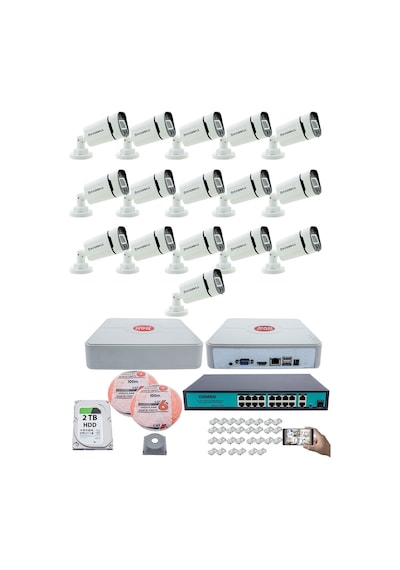 16 Kameralı Güvenlik Ip Kamera Seti Dış Mekan Kdj-16s-4w-p-ıp-v0