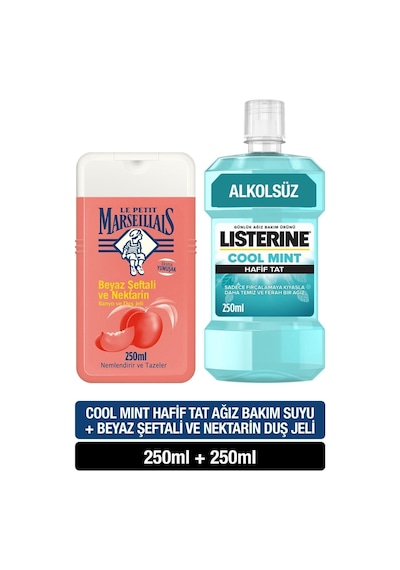 Le Petit Marseillais Şeftali ve Nektarin Duş Jeli 250 ML + Listerine Cool Mint 250 ML