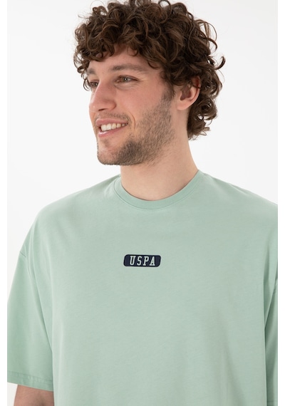 U.S. Polo Assn. Erkek Oversize Fit Bisiklet Yaka Su Yeşili Tişört 50305923-VR048