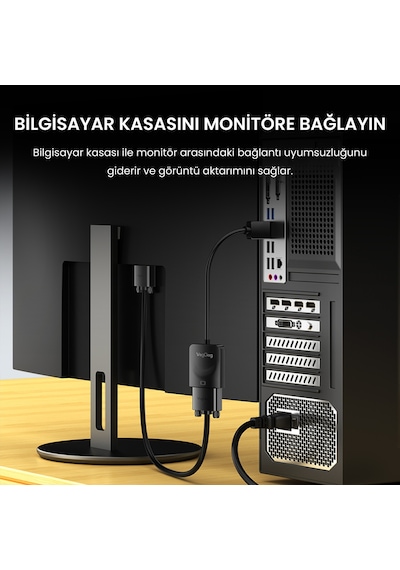 Veggieg Hdmı To Vga Full Hd 1080p 60hz Çevirici Dönüştürücü Adaptör