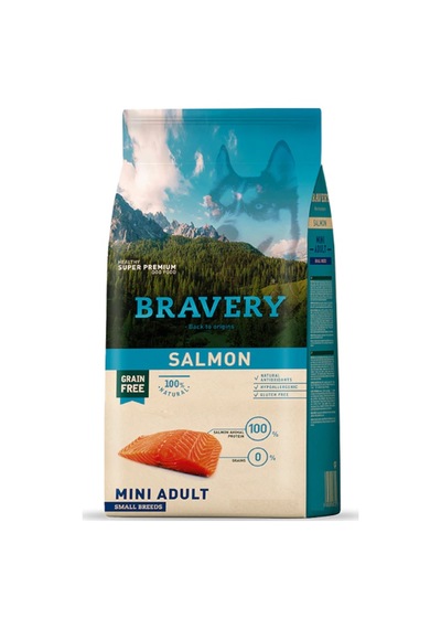 Bravery Salmon Tahılsız Somon Balıklı Küçük Irk Yetişkin Köpek Maması 2 KG