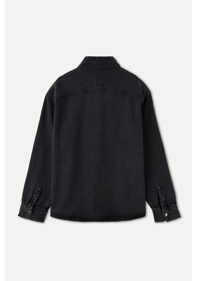 Mudo Kadın Kadın Antrasit Oversize Taşlı Jean Ceket 1264272