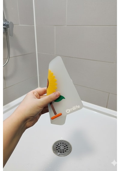 Ayçiçeği Kare Silikon Kötü Koku Önleyici Gider Kapağı Banyo, Mutfak, Balkon Lavabo Tıpası 14,5x14,5 Cm