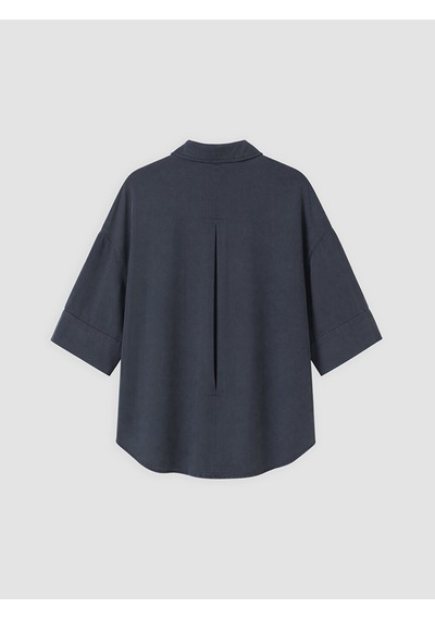 Lcw Vision Lacivert Oversize Kadın Jean Gömlek