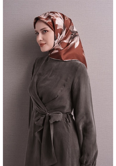 Armine İpek Eşarp 2027 Kış - 9620-54 Kiremit Twill