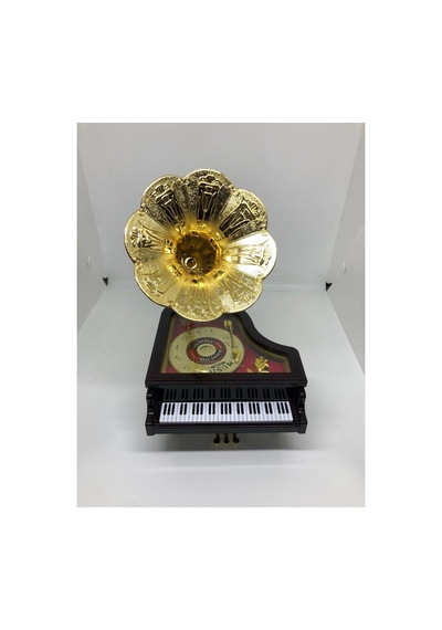 Gramafonlu Piano Müzik Kutusu Çok Renkli
