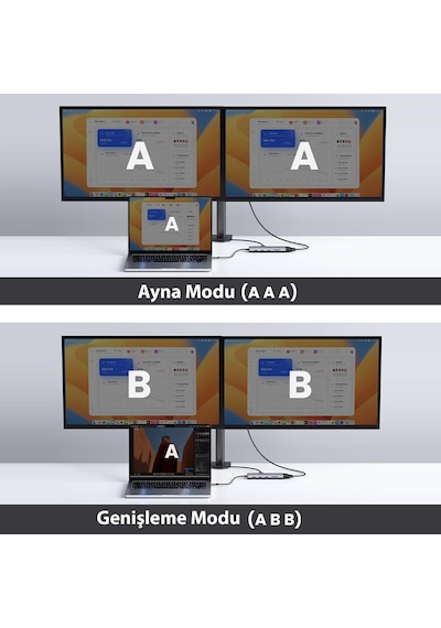 Ugreen 10IN1 Type-c To 3 Usb 3.0 4K/30Hz Hdmı Vga Gigabit Ethernet Aux Sd Tf Kart Okuyucu Çoklayıcı Hub