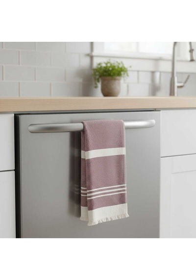 Pamuklu , Püsküllü , Yüksek Emiş Güçlü El Ve Kurulama Bezi Mutfak Havlusu 30 X 50 Cm - Kiremit Kiremit