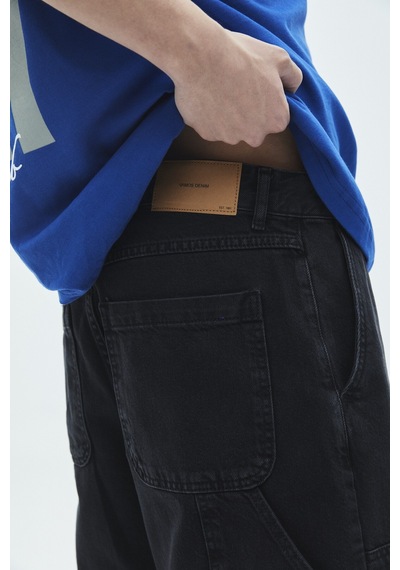 Vamos Oversize Bermuda Denim Şort 40-224 Siyah