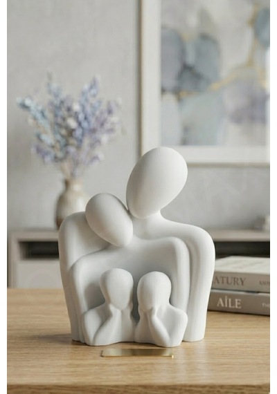 Minimalist Aile Biblosu Modern Dekoratif Anne Baba Çocuk Heykeli Beyaz Aile - Anne, Baba Ve Çocuklar - 858690790