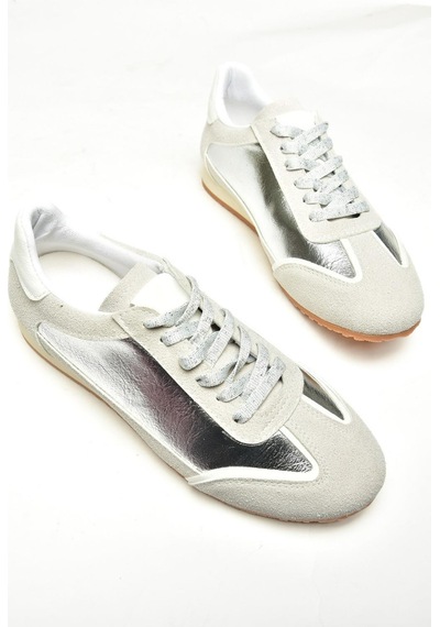 Fox Shoes U820730509 Gümüş Kadın Spor Ayakkabı Sneakers Gümüş-suni Deri Çok Renkli