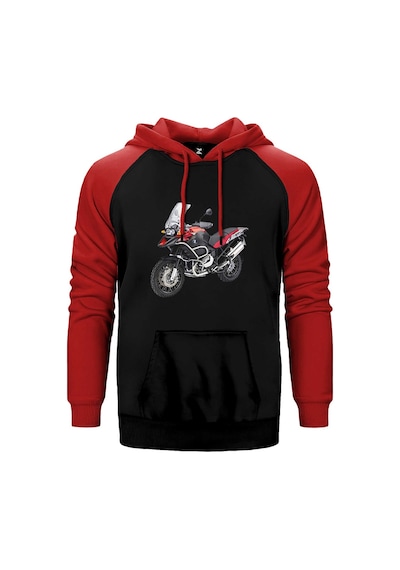 Bmw R 1200 Gs Macera K51 Kırmızı Renk Reglan Kol Kapşonlu Sweatshirt Kırmızı