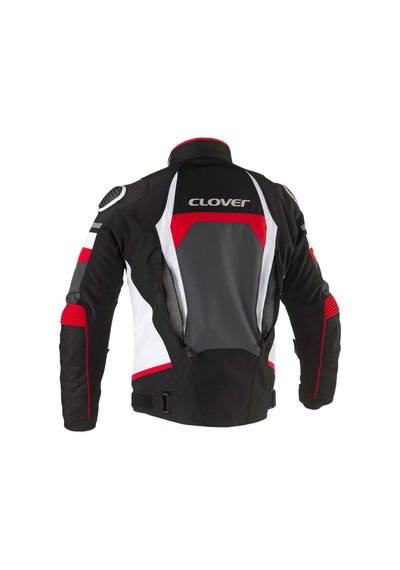 Clover Airblade-5 Korumalı Motosiklet Montu Siyah Beyaz Kırmızı