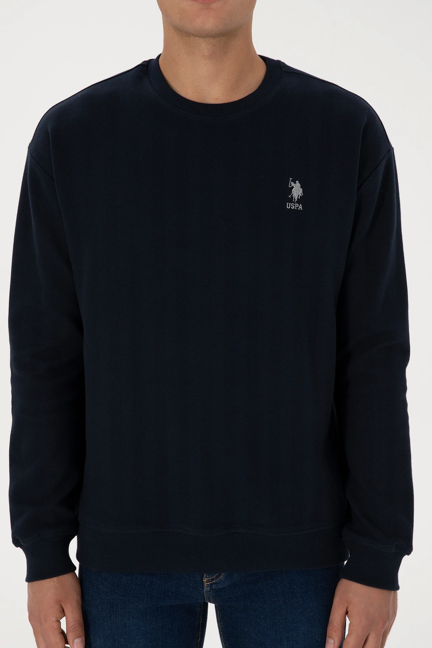 U.S. Polo Assn. Erkek Comfort Fit Bisiklet Yaka Lacivert Sweatshirt 50317050-VR033