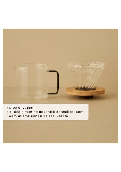 Bella Maison Tabarise Filtre Kahve Demliği Naturel 600 Cc Şeffaf