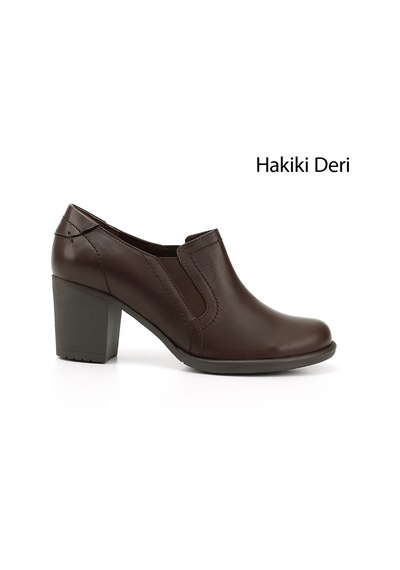 Gönderi(R) Gönderi R Kadın Kahve Antik Orta Kalın Topuklu Hakiki Deri Ayakkabı Gdza13424038 Kahve