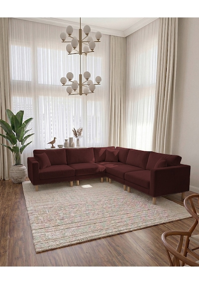 Armin Akıllı 5 Modül Köşe Koltuk Takımı & Modern Modüler Yataklı Köşe Takımı - Kadife Kumaş - Bordo Armin Akıllı 5 Modül Köşe Koltuk Takımı & Modern Modüler Yataklı Köşe Takımı - Kadife Kumaş - Bordo