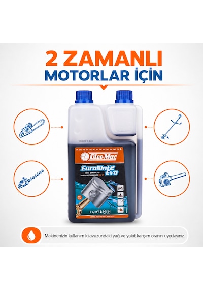 Oleo-mac Eurosint 2 Zamanlı Motor Yağı Ölçekli Şişe 1 Litre